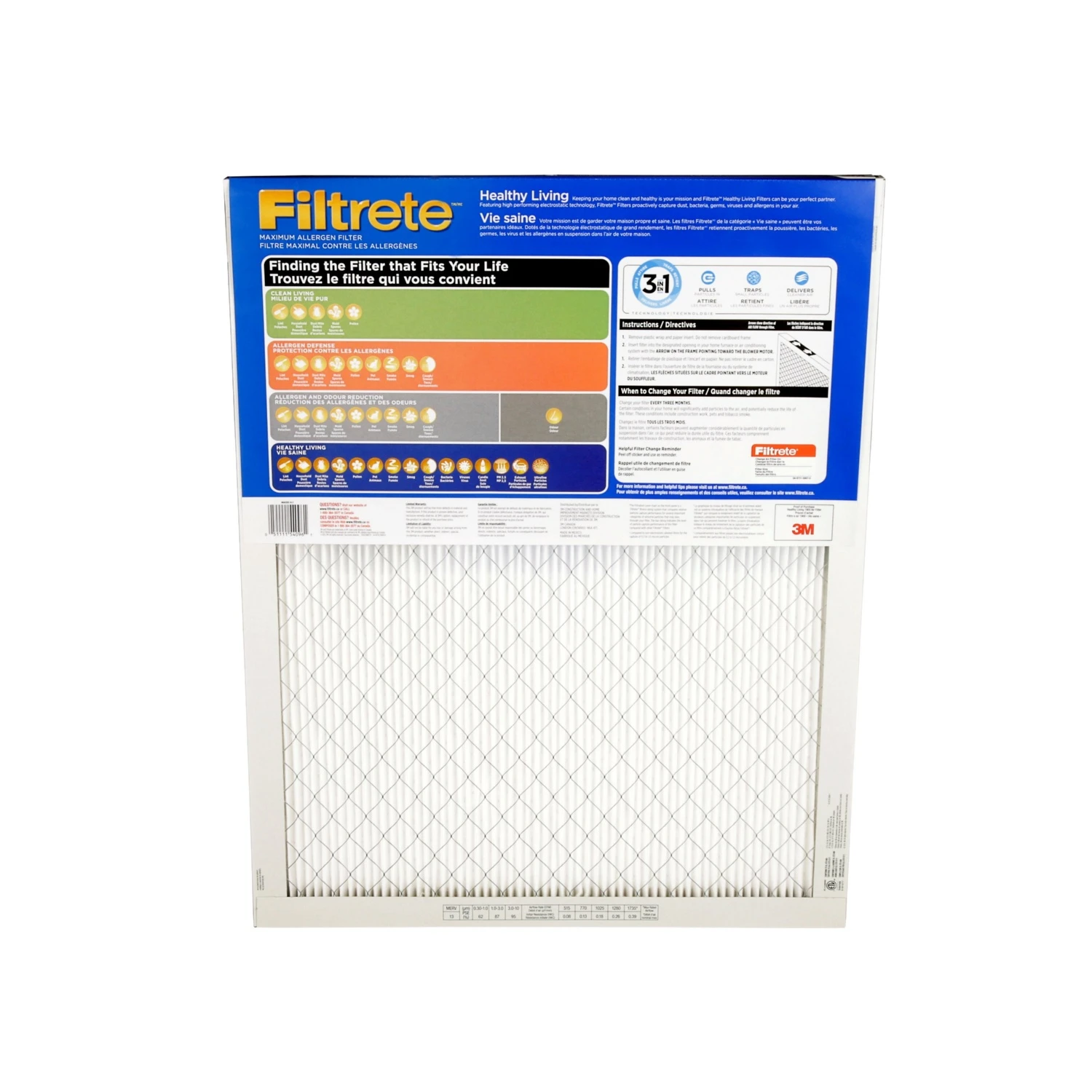 3M FILTRETE HEALTHY LIVING MAXIMUM ALLERGEN FILTER, MICROPARTICLE PERFORMANCE RATING 1900, 20 In X 25 In X 1 In 5 3M FILTRETE HEALTHY LIVING MAXIMUM ALLERGEN FILTER, MICROPARTICLE PERFORMANCE RATING 1900, 20 In X 25 In X 1 In - Image 3