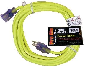 Pro Glo® 14/3 SJTW Lighted 25' Extension Cord With CGM- Yellow 3 Pro Glo® 14/3 SJTW Lighted 25' Extension Cord With CGM- Yellow