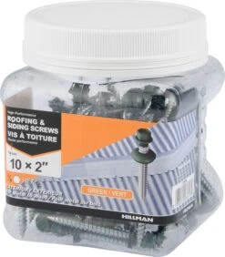 Hillman Roofing And Siding Screws Green 750Ml Jar 10X2