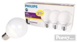 Philips Led 60W G25 Soft White (2700K)-3 Pack