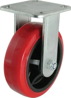 CASTER 6" X 2" RED POLYURETHANE RIGID