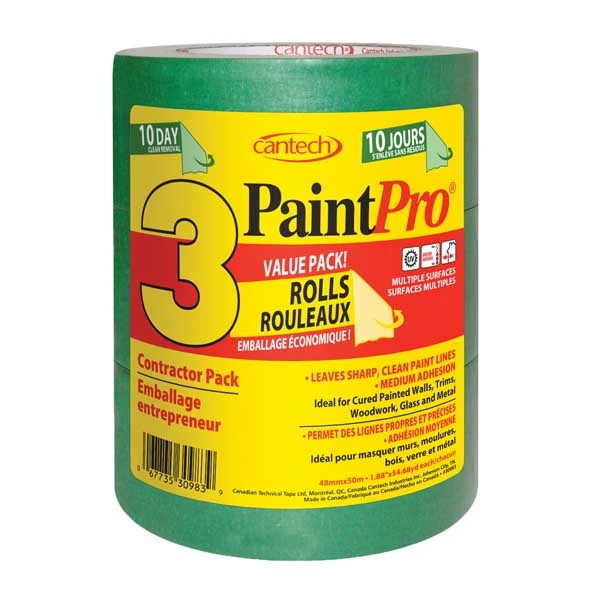 Paint Pro Premium 10 Day Masking Tape 48MM 3 Pack 3 Paint Pro Premium 10 Day Masking Tape 48MM 3 Pack