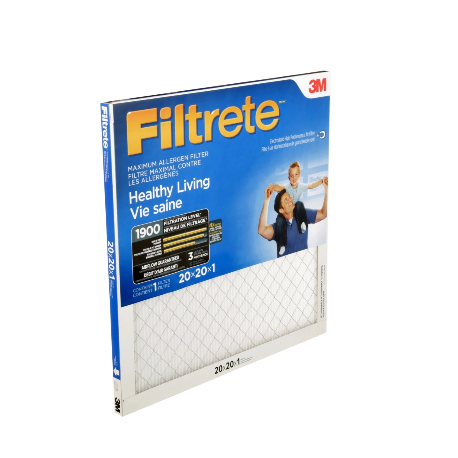 3M FILTRETE HEALTHY LIVING MAXIMUM ALLERGEN FILTER, MICROPARTICLE PERFORMANCE RATING 1900, 20 In X 20 In X 1 In 4 3M FILTRETE HEALTHY LIVING MAXIMUM ALLERGEN FILTER, MICROPARTICLE PERFORMANCE RATING 1900, 20 In X 20 In X 1 In - Image 2