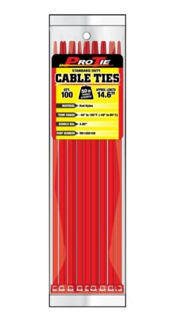 CABLE TIE 14.6"REDNYL 50LB100P