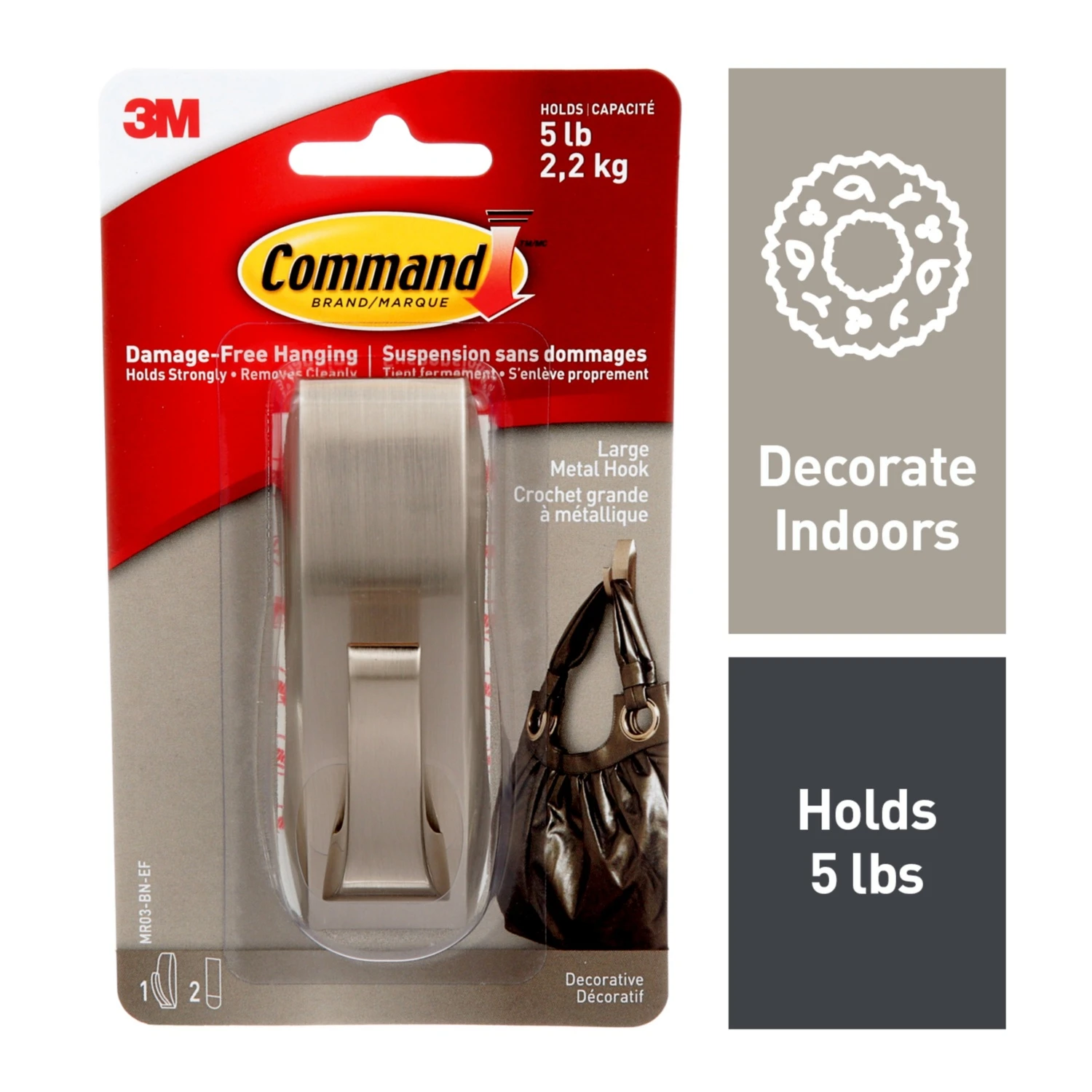 3M Command Large Modern Reflections Metal Hook 13 3M Command Large Modern Reflections Metal Hook - Image 11