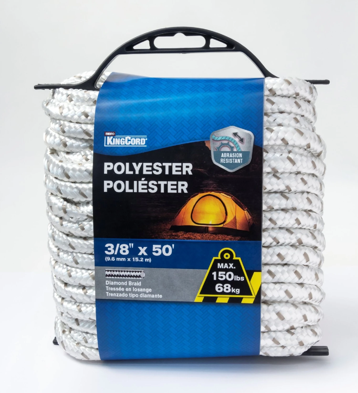 3/8"X50' POLYESTER DB WHITE/GRAY 4 3/8"X50' POLYESTER DB WHITE/GRAY - Image 2