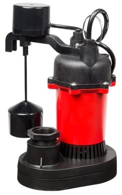 Red Lion Sump Pump With Vertical Float Switch, 1/3 HP, 115 Volts, 1-1/2" FNPT Discharge, 3200 GPH Max, 25 Ft Max Head, 8 Ft Cord, Automatic
