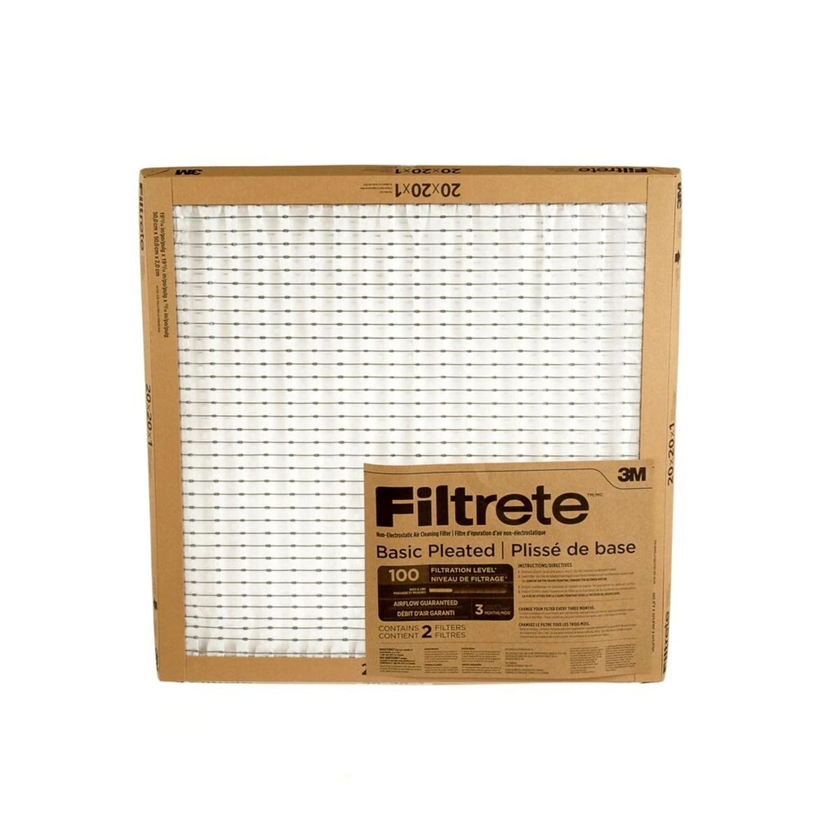 3M Filtrete Pleated Air Filter - Basic - 20-in X 20-in - 2-Pack 4 3M Filtrete Pleated Air Filter - Basic - 20-in X 20-in - 2-Pack - Image 2