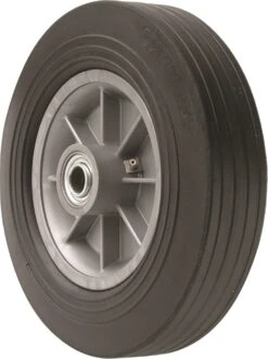 8-Inch Hand Truck Replacement Wheel, Solid Rubber, 2-1/2-Inch Ribbed Tread, 5/8-Inch Bore Offset Axle