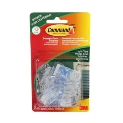 3M Command™ Outdoor Light Clips 17017CLR-AWC, Small, Clear, 16 Clips, 20 Clear All Weather Strips