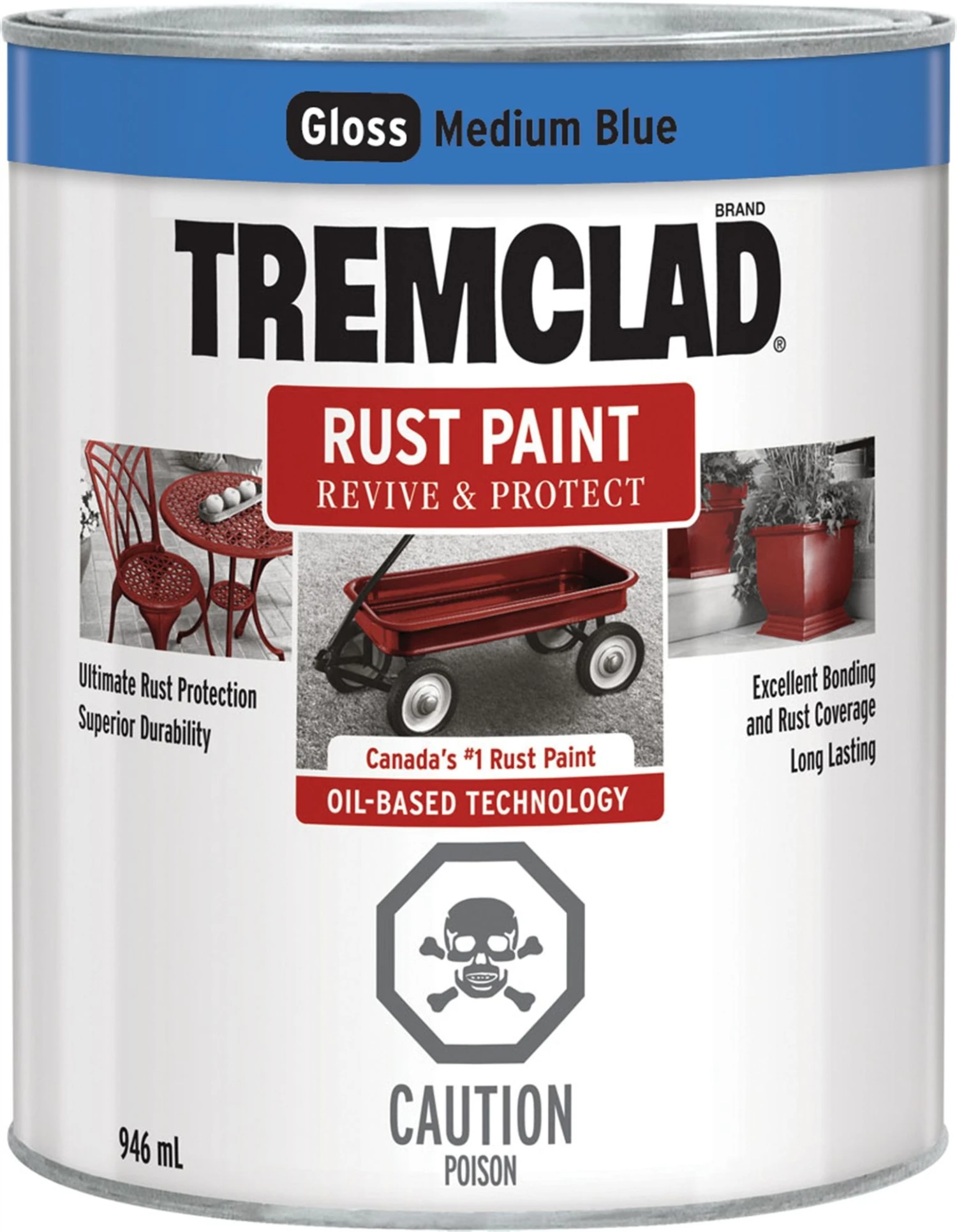 Rust-Oleum Tremclad Rust Paint Medium Blue 946ml 3 Rust-Oleum Tremclad Rust Paint Medium Blue 946ml