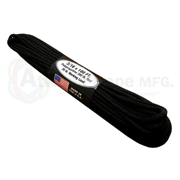 3/16" X 100" Utility Rope, Black 3 3/16" X 100" Utility Rope, Black