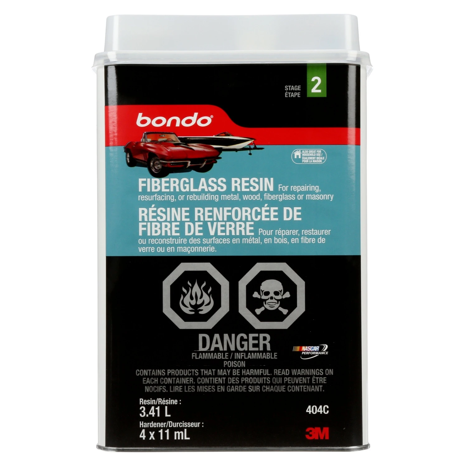 Bondo® Fibreglass Resin, 404C, 3 Qt (3.4 L) 7 Bondo® Fibreglass Resin, 404C, 3 Qt (3.4 L) - Image 5