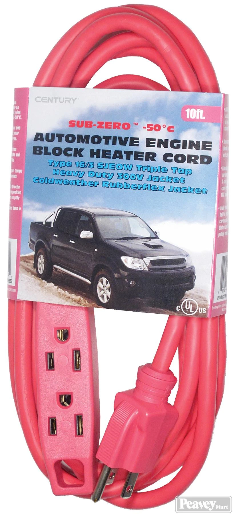 Rubberflex Pro Glo® 16/3 SJTW Block Heater Cord 9.8' 3 Rubberflex Pro Glo® 16/3 SJTW Block Heater Cord 9.8'