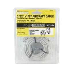 Aircraft Cable 3/32" X 1/8" X 50', 7X7 Pkg - Pvc Coate