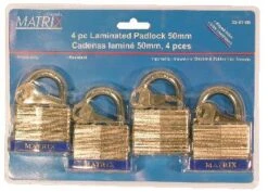 Padlock Laminated 50MM-2" 4PK