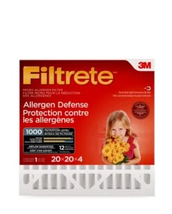 3M FILTRETE ALLERGEN DEFENSE MICRO ALLERGEN DEEP PLEA FILTER, MICROPARTICLE PERFORMANCE RATING 1000, 20 In X 20 In X 4 In