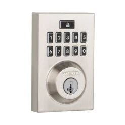 SmartCode 10 Electronic Deadbolt Featuring SmartKey, Keypad Door Lock, Contemporary Design, Satin Nickel