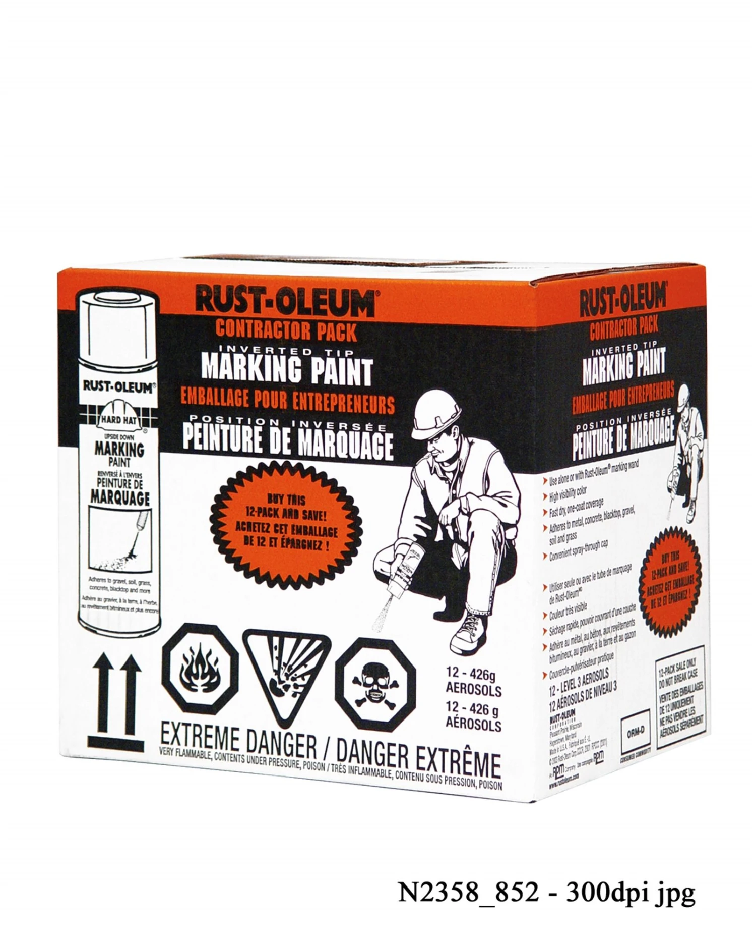 Rust-Oleum Markng Paint Red-Orange 426G 3 Rust-Oleum Markng Paint Red-Orange 426G