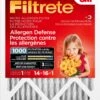 3M FILTRETE ALLERGEN DEFENSE MICRO ALLERGEN FILTER, MICROPARTICLE PERFORMANCE RATING 1000, 14 In X 16 In X 1 In