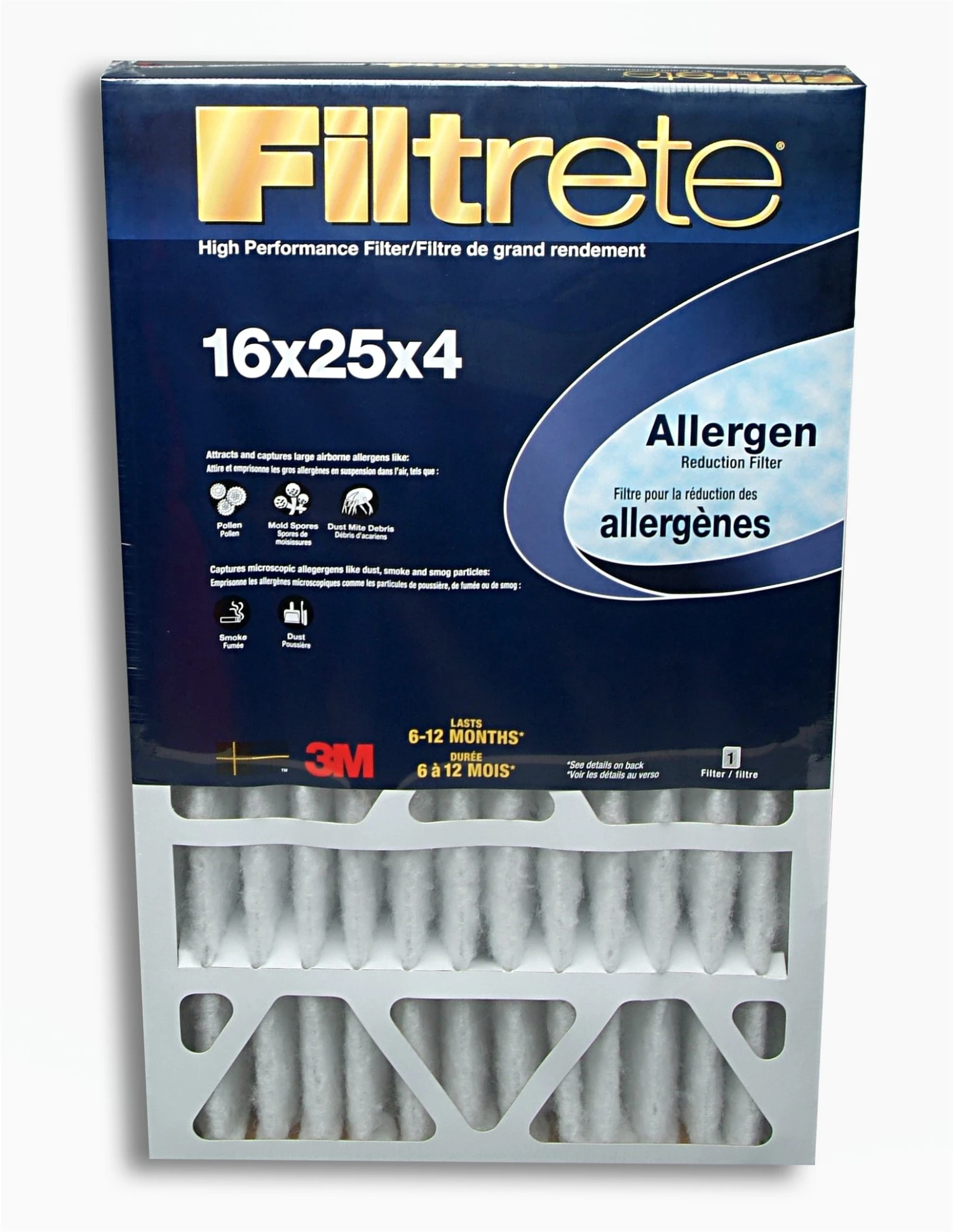 12" X 25" X 4" FILTRETE ALLERGIN REDUCTION FILTER 3 12" X 25" X 4" FILTRETE ALLERGIN REDUCTION FILTER