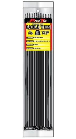 CABLE TIE 14.6"BLKNYL50LB100PC