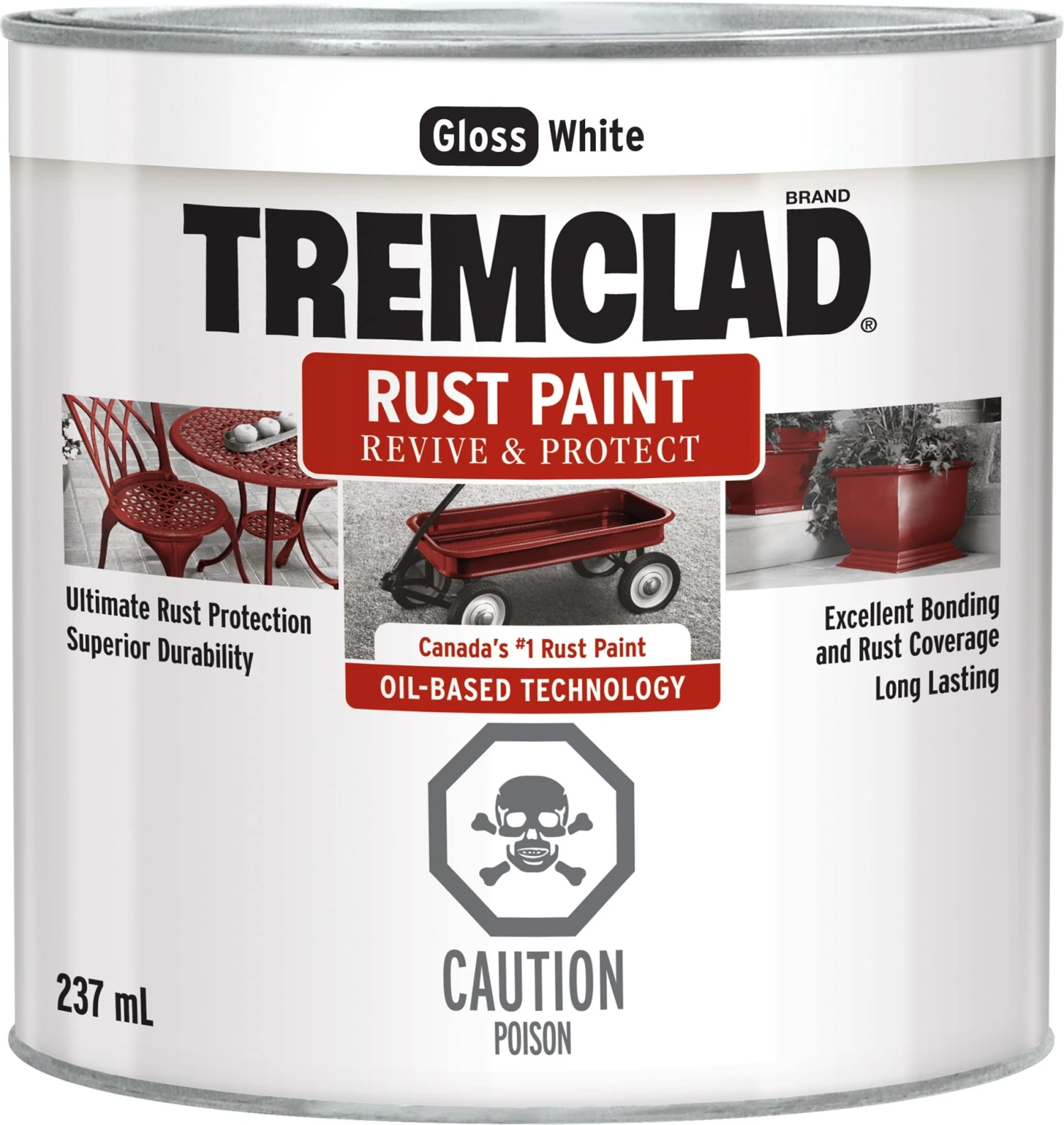 Rust-Oleum Tremclad Rust Paint Gloss White 237ml 3 Rust-Oleum Tremclad Rust Paint Gloss White 237ml
