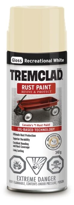 Rust-Oleum Tremclad Rust Paint Rec White 340G