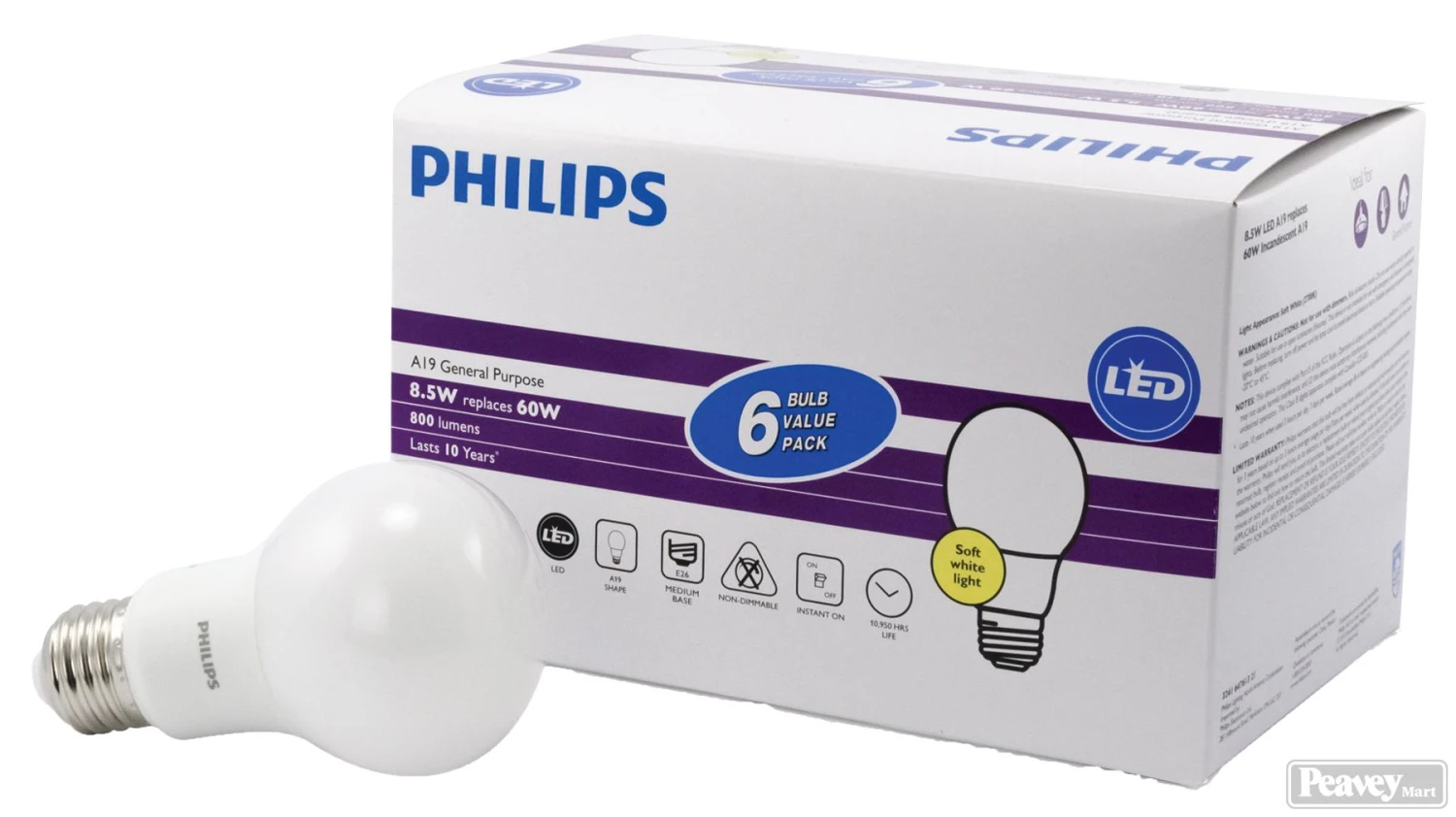 Philips BULB LED 8.5W A19 2700K 6PK 3 Philips BULB LED 8.5W A19 2700K 6PK
