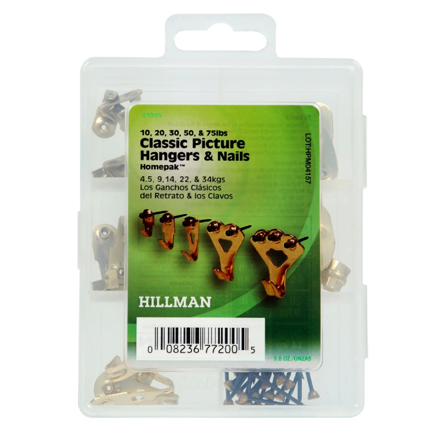 Hillman Assorted Classic Professional Picture Hangers & Nails Kit (10-75 Lbs), Brass, 48pc 10 Hillman Assorted Classic Professional Picture Hangers & Nails Kit (10-75 Lbs), Brass, 48pc - Image 8