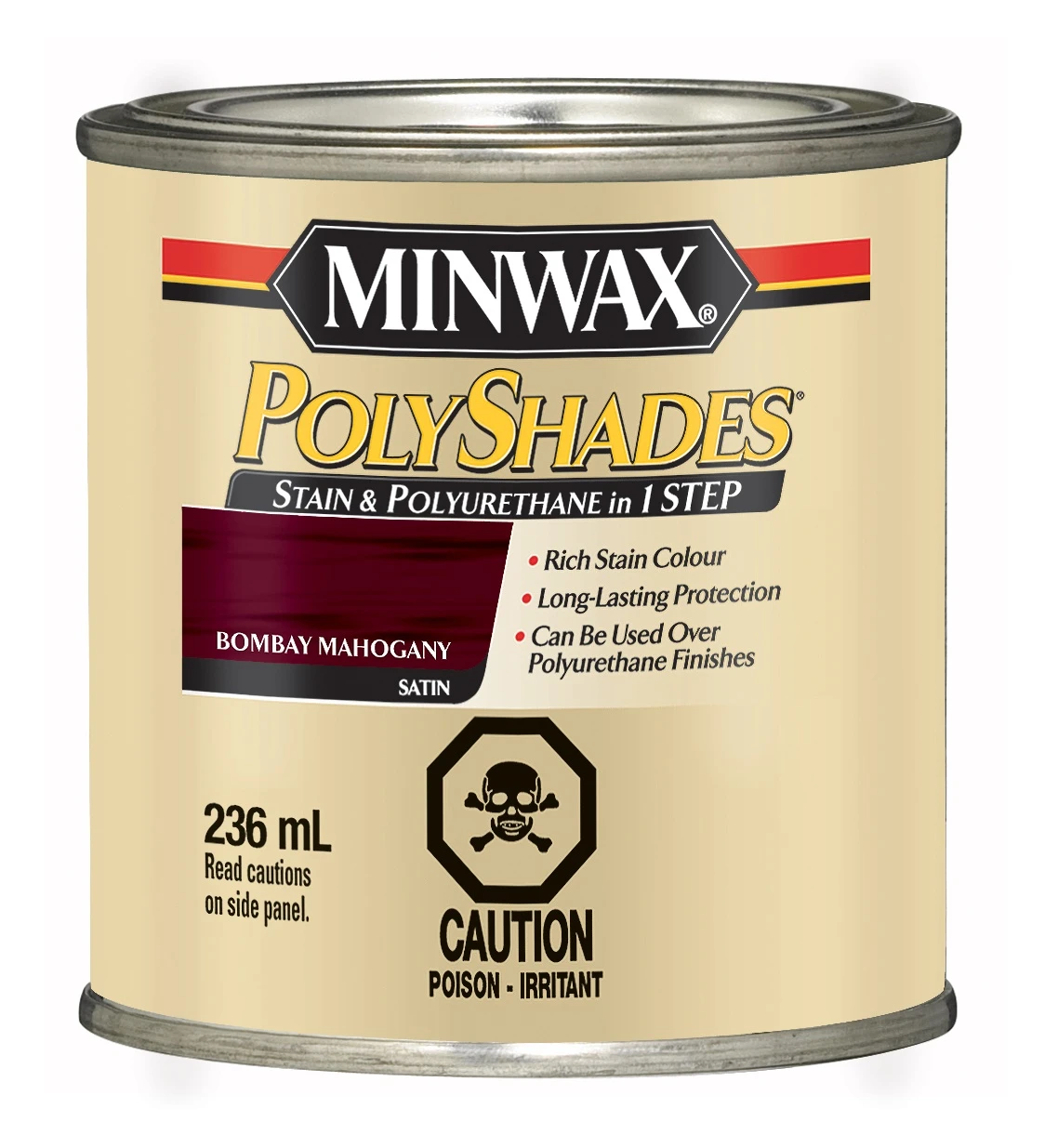 MINWAX® POLYSHADES® SATIN| BOMBAY MAHOGANY| 236 ML 3 MINWAX® POLYSHADES® SATIN| BOMBAY MAHOGANY| 236 ML