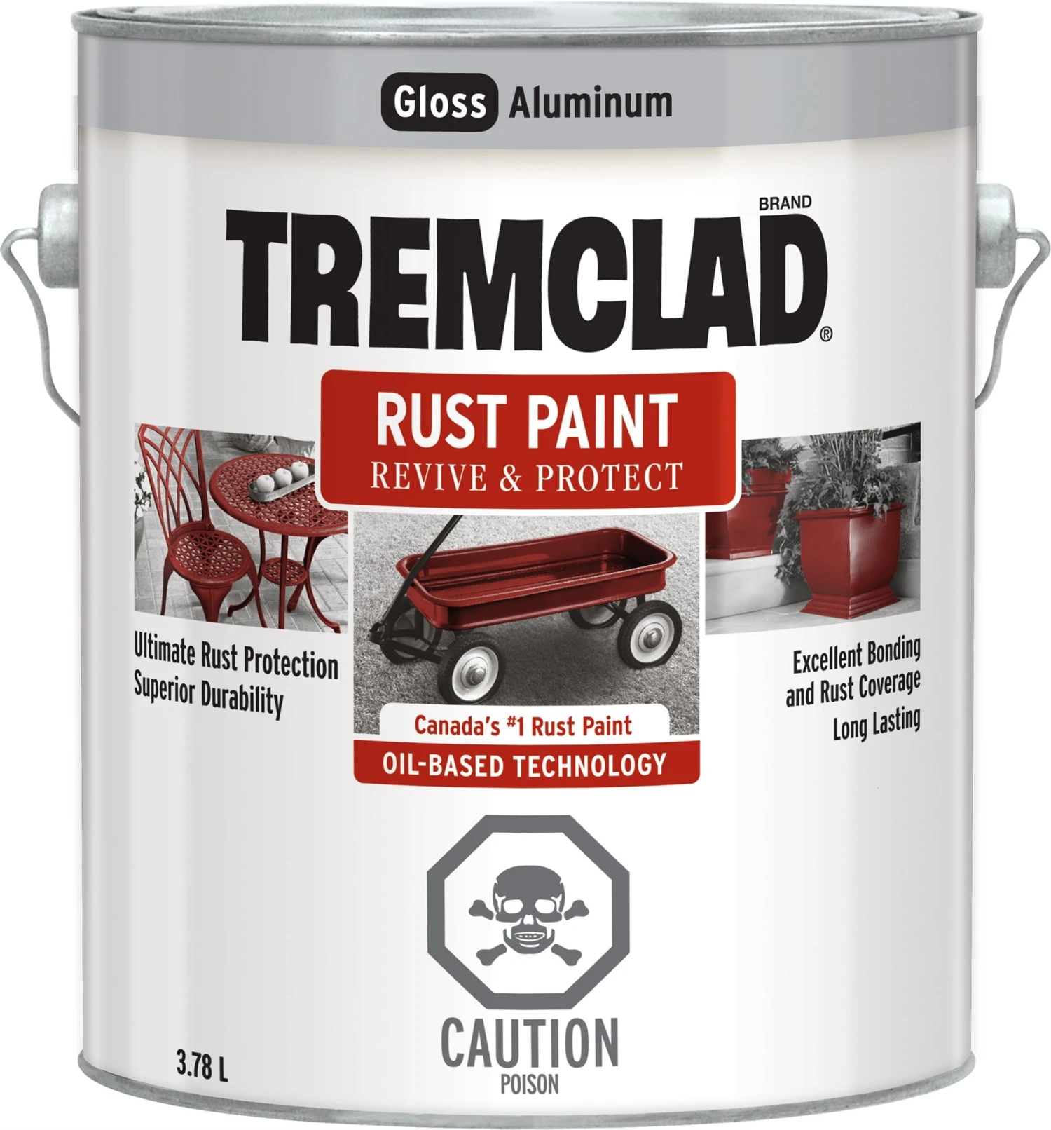 Rust-Oleum Tremclad Rust Paint Aluminum 3.78L 3 Rust-Oleum Tremclad Rust Paint Aluminum 3.78L