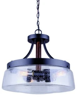 Canarm Riva 3-Bulb Chandelier- Black And Wood
