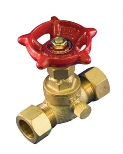 Aqua-Dynamic Stop Valve With Drain 1/2 Compression Lead Free