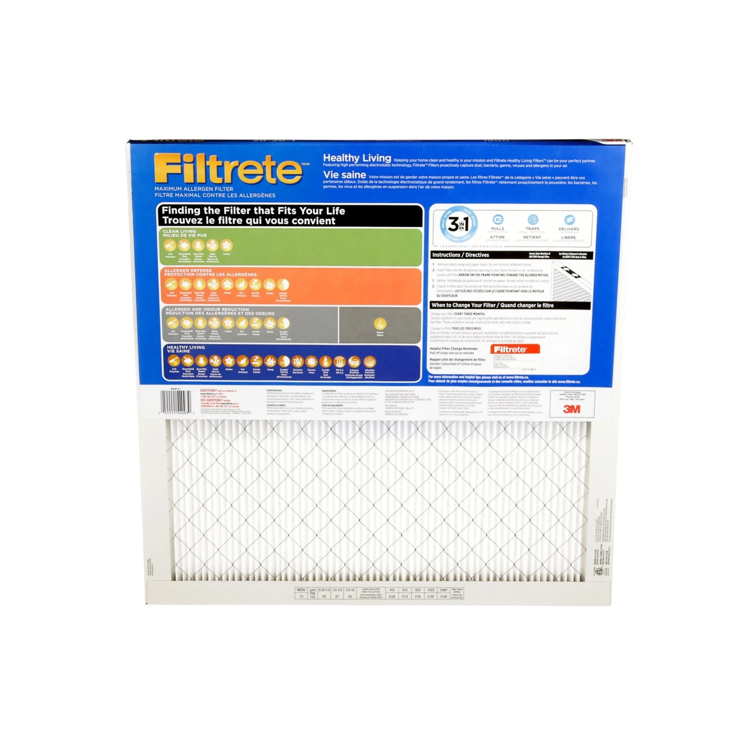 3M FILTRETE HEALTHY LIVING MAXIMUM ALLERGEN FILTER, MICROPARTICLE PERFORMANCE RATING 1900, 20 In X 20 In X 1 In 5 3M FILTRETE HEALTHY LIVING MAXIMUM ALLERGEN FILTER, MICROPARTICLE PERFORMANCE RATING 1900, 20 In X 20 In X 1 In - Image 3