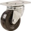 3-Inch Swivel Plate Soft Rubber Caster, 175-lb Load Capacity