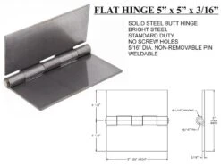 FLAT HINGE 5"X5" WELD ON 3/16"