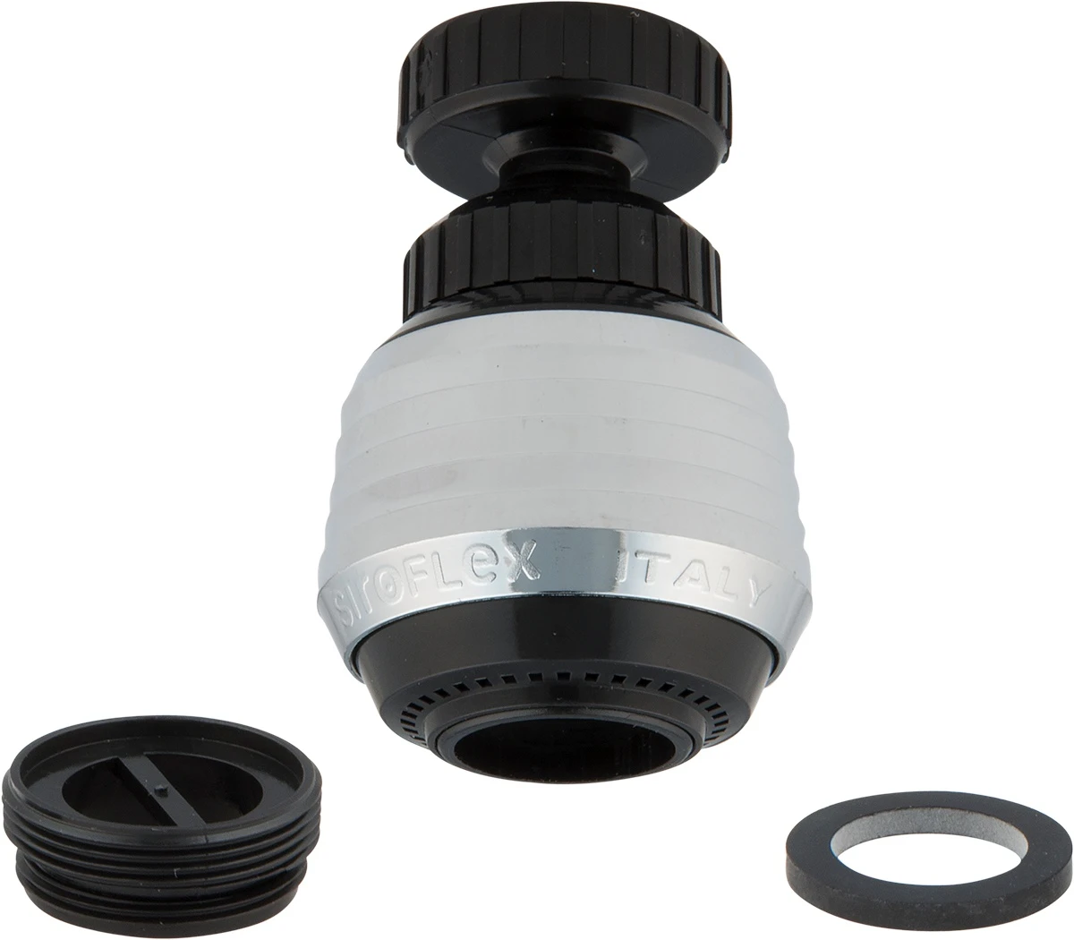 Swivel Aerator W /Ball Joint- Black/Chrome 3 Swivel Aerator W /Ball Joint- Black/Chrome