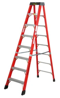 8' FIBERGLASS STEP LADDER TYPE 1| 375LB LIMIT
