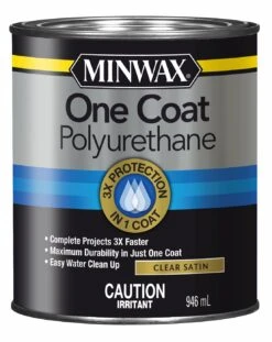 MINWAX® ONE COAT POLYURETHANE| SATIN| CLEAR| 946 ML