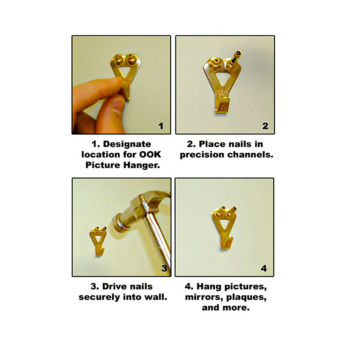 Hillman Assorted Classic Professional Picture Hangers & Nails Kit (10-75 Lbs), Brass, 48pc 11 Hillman Assorted Classic Professional Picture Hangers & Nails Kit (10-75 Lbs), Brass, 48pc - Image 9