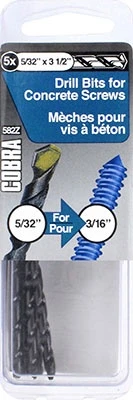 Cobra 582Z Drill Bits For Concrete 5/32" X 3- 1/2", 5 Pack
