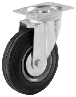 CASTER 4" SWIVEL PLATE RUBBER