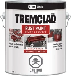 Rust-Oleum Tremclad Rust Paint Gloss Black- 3.78L