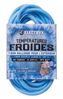 Electryx 25' Cold Weather Outdoor Extension Cord - 12 Gauge, Blue