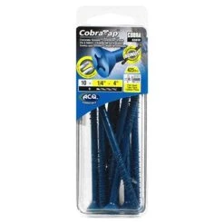 COBRA METAL CONCRETE SCREW ANCHOR WITH BLUE COATING 1/4" X 4" 10 COBRA METAL CONCRETE SCREW ANCHOR WITH BLUE COATING 1/4" X 4" -Home Improvement Store dfe2955a 6e21 4546 8bcb b58349a419b4