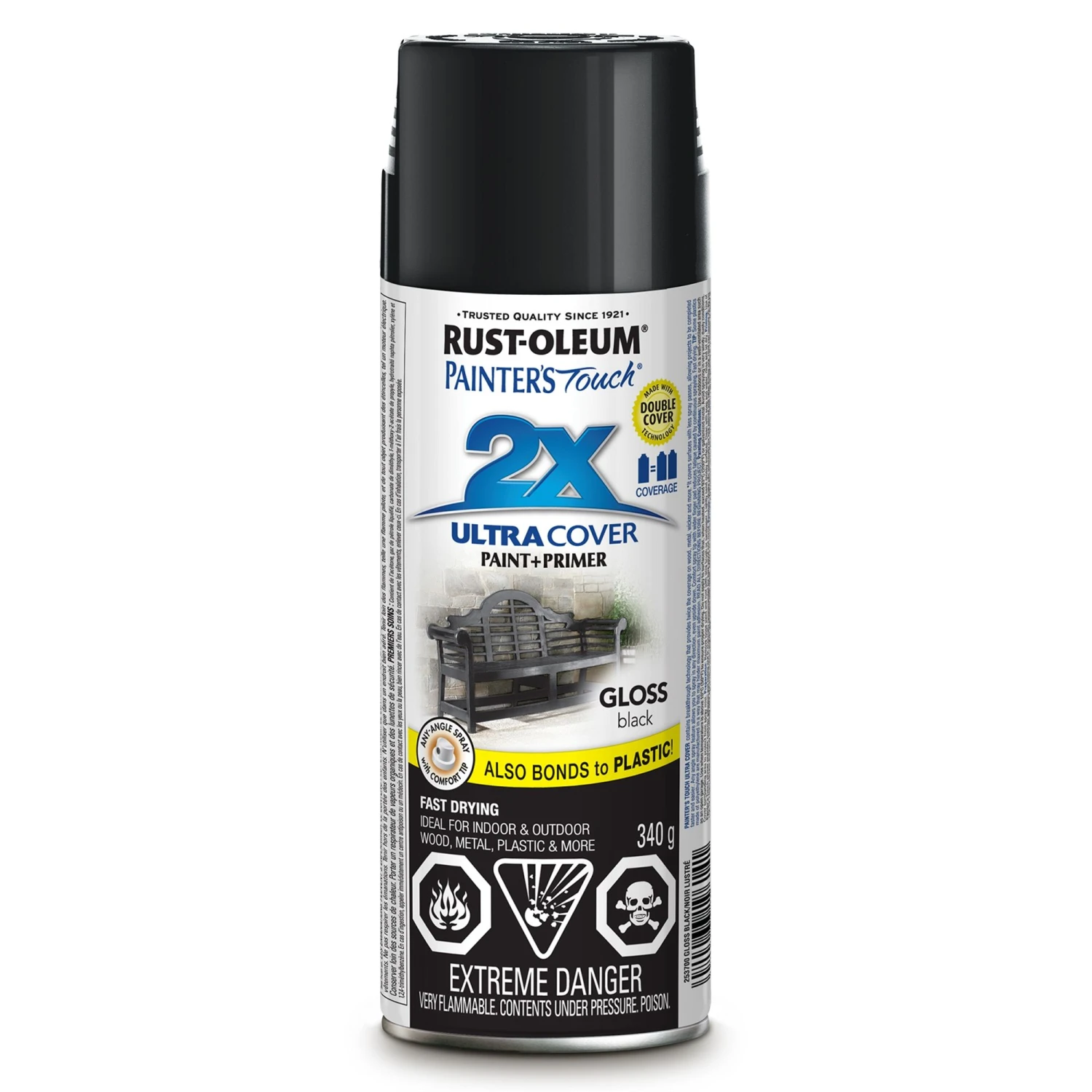 Rust-Oleum® Painters Touch® Gloss Black 340g 4 Rust-Oleum® Painters Touch® Gloss Black 340g - Image 2