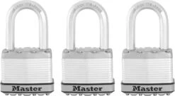 MASTER LOCK 3 Pack 2" Laminated Padlocks, With 1-1/2" Shackle