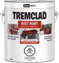 Rust-Oleum Tremclad Rust Paint Gloss White- 3.78L