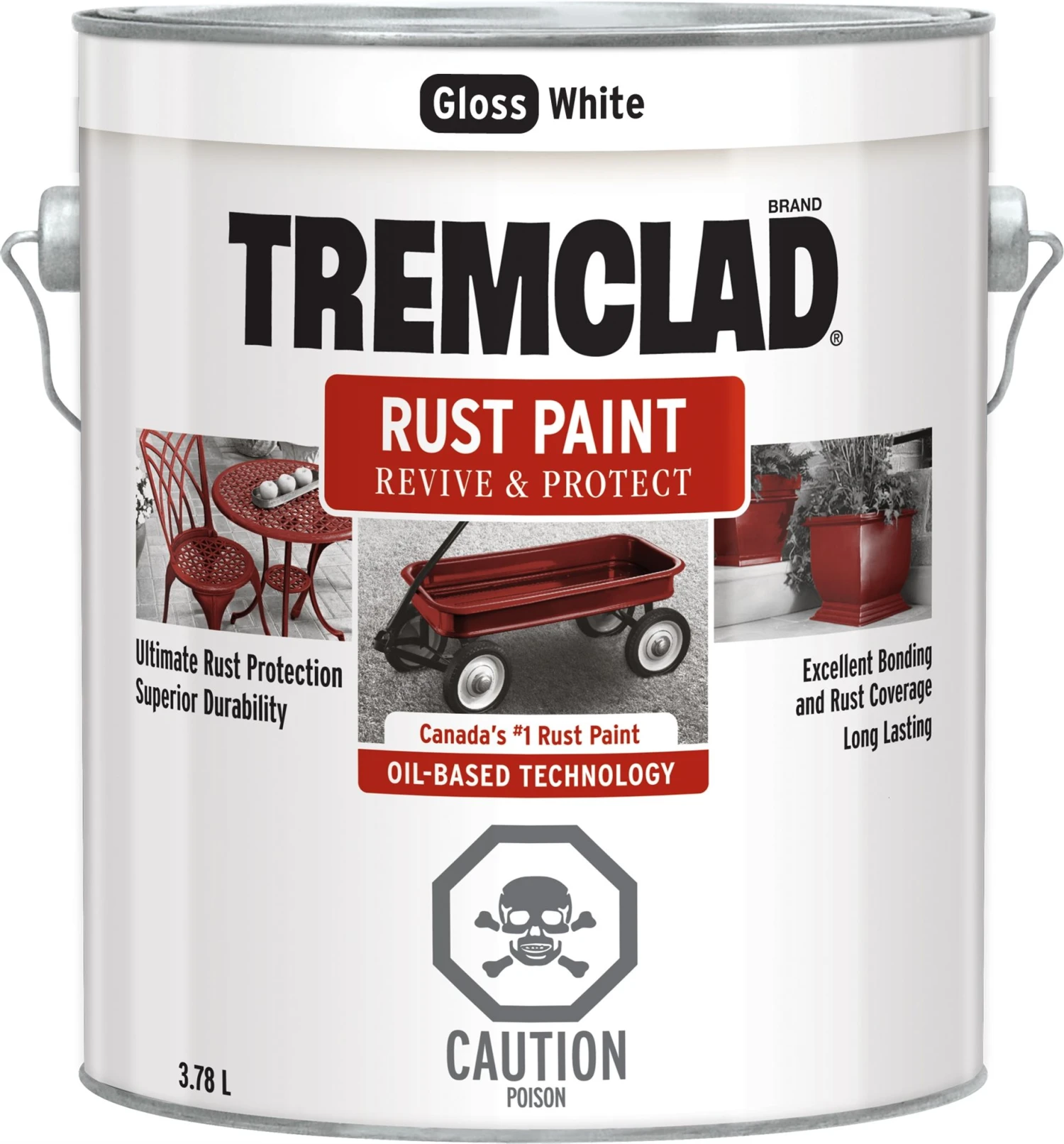Rust-Oleum Tremclad Rust Paint Gloss White- 3.78L 3 Rust-Oleum Tremclad Rust Paint Gloss White- 3.78L